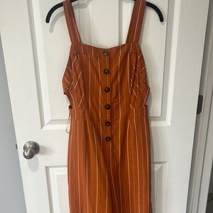 ASTR The Label Orange Striped Jumpsuit